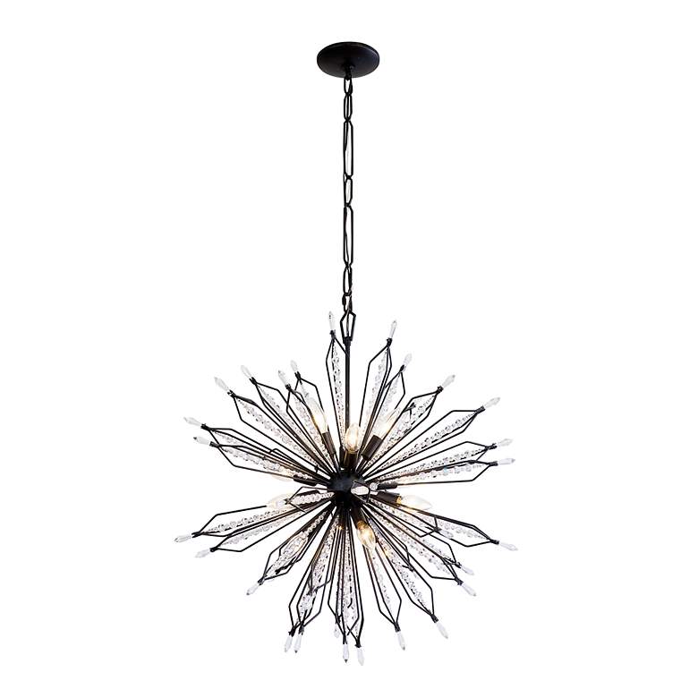 Image 4 Orbital 28" Wide Carbon Black Steel 12-Light Sputnik Pendant more views