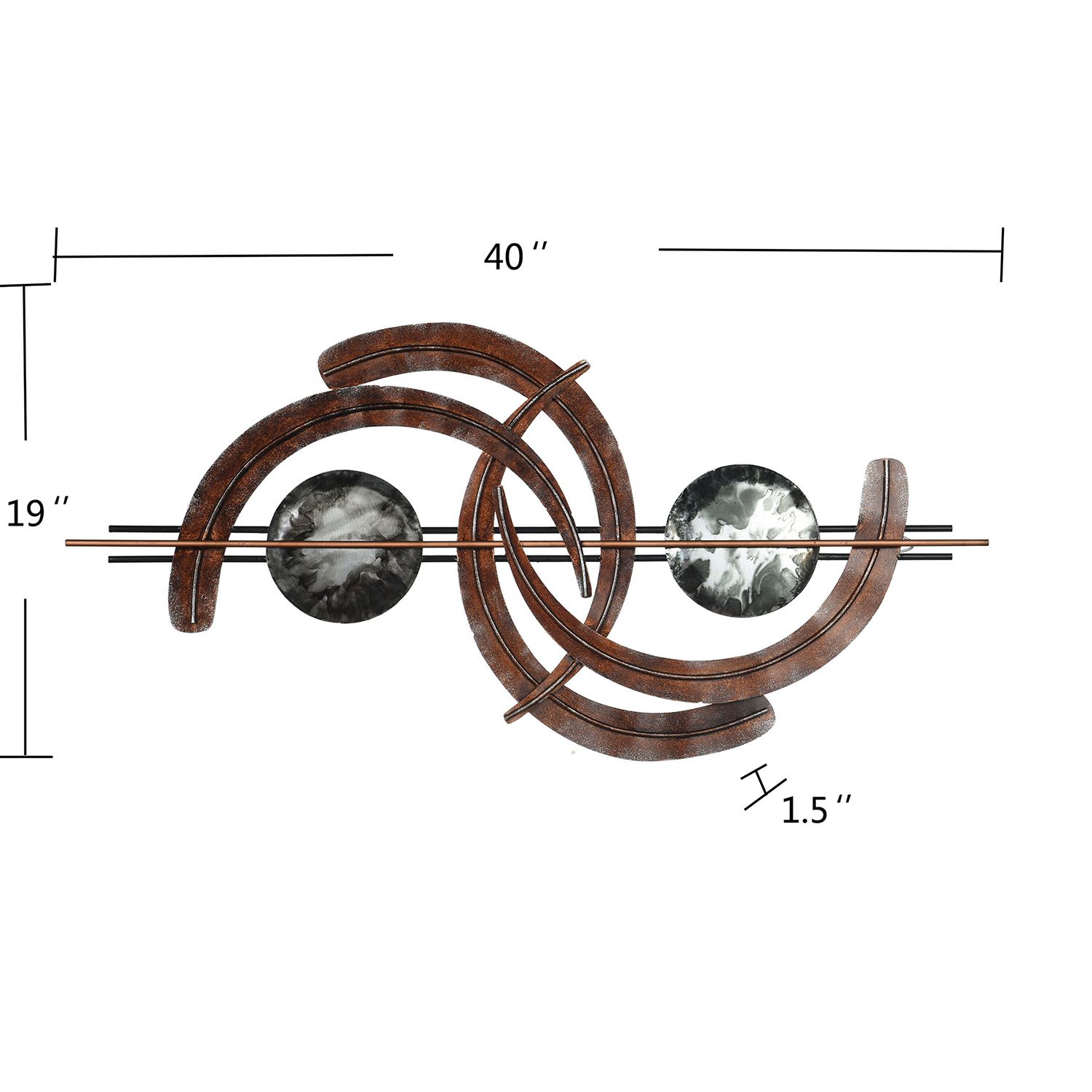 Image 7 Orbital 40"W x 19"H Metal Wall Art Sculpture more views