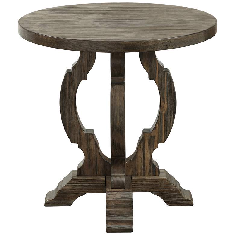 Image 2 Orchard Park 24 inch Wide Brown Wood Round Accent Table
