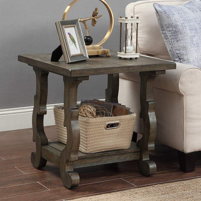 Image 1 Orchard Park 24 inch Wide Brown Wood Square End Table