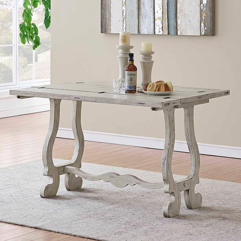 Image 1 Orchard Park 48 inch Wide White Wood Fold Out Console Table