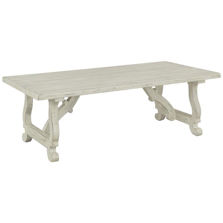 Orchard Park 54&quot; Wide White Rub Wood Cocktail Table