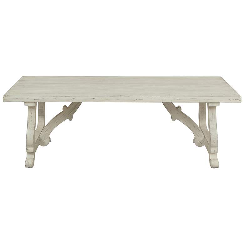 Orchard Park 54&quot; Wide White Rub Wood Cocktail Table more views