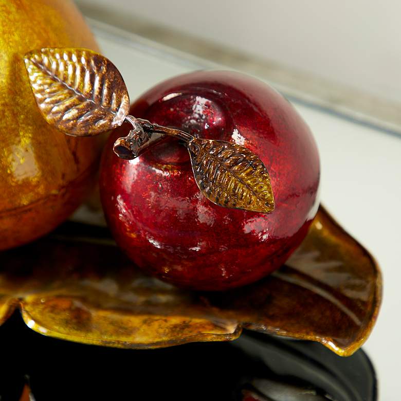 Image 3 Orchard Street 19" Wide Red Gold Metal Fruits Figurine more views