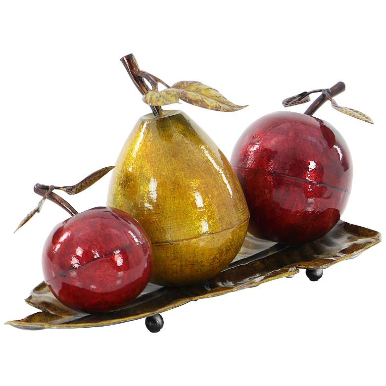Image 4 Orchard Street 19" Wide Red Gold Metal Fruits Figurine more views