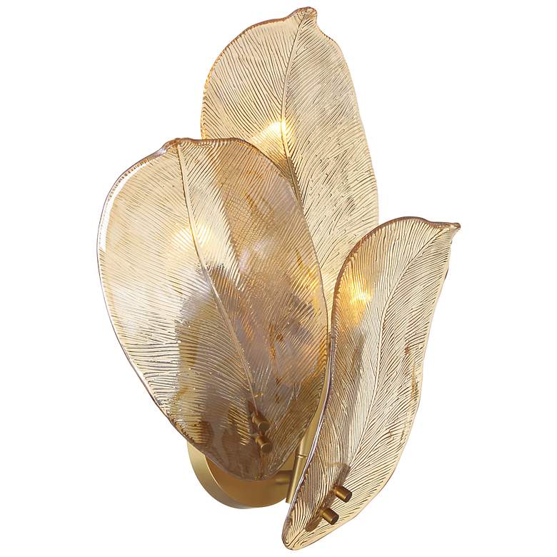 Image 1 Orchid 18 1/4" High Legacy Brass 3-Light Wall Sconce