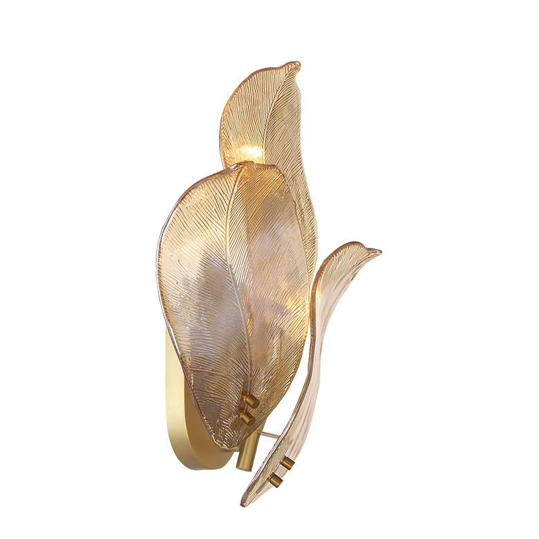 Image 3 Orchid 18 1/4" High Legacy Brass 3-Light Wall Sconce more views