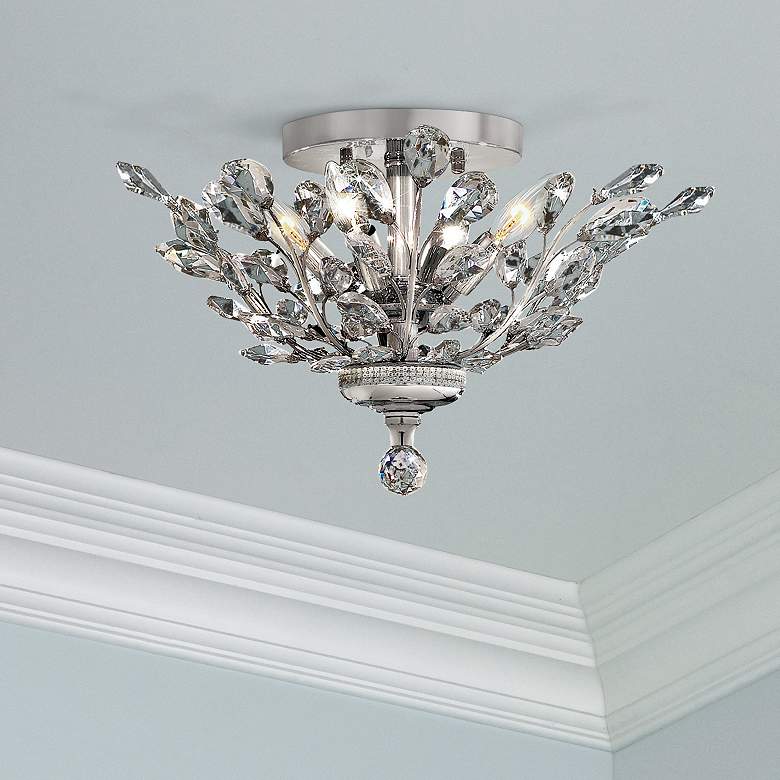 Image 1 Orchid 20" Wide Chrome 4-Light Ceiling Light