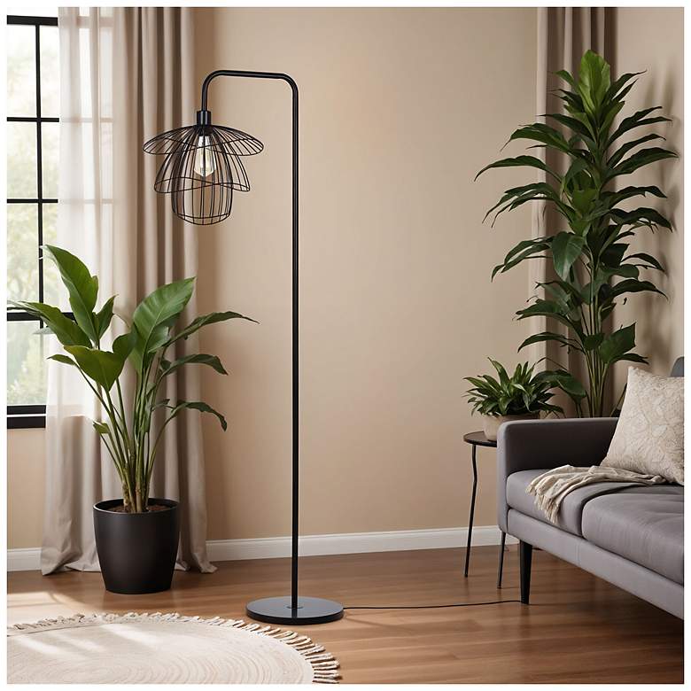 Image 5 Orchid 65" High Downbridge Black Floor Lamp more views