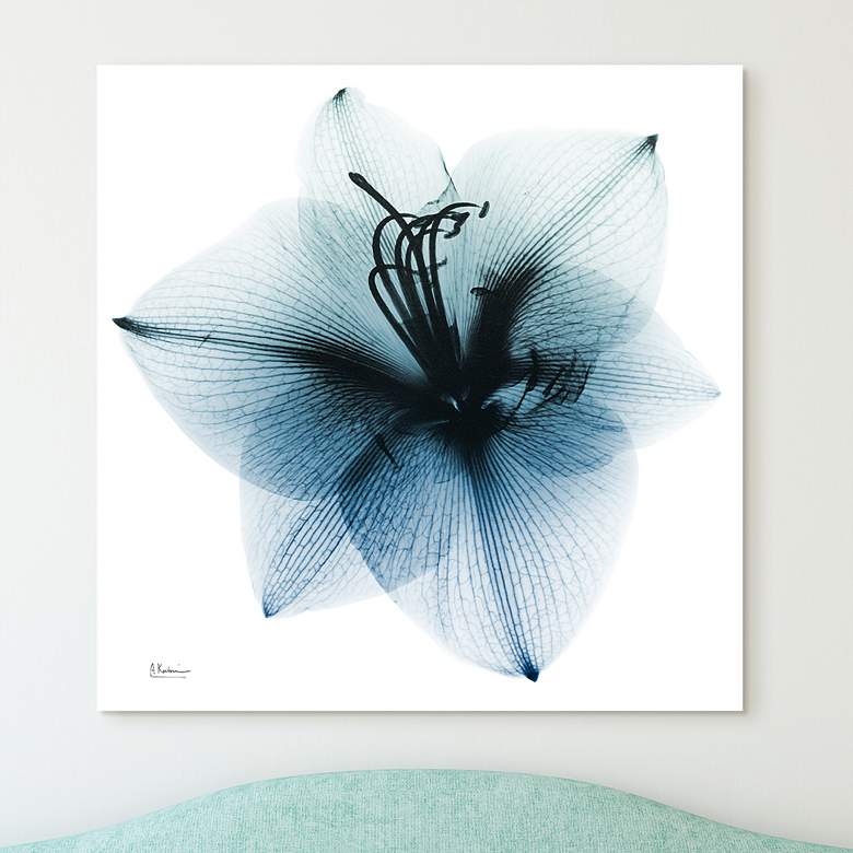Image 2 Orchid and Amaryllis 76" Wide 2-Piece Glass Wall Art Set