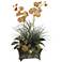 Orchid and Grass 35" High Faux Flower Arrangement