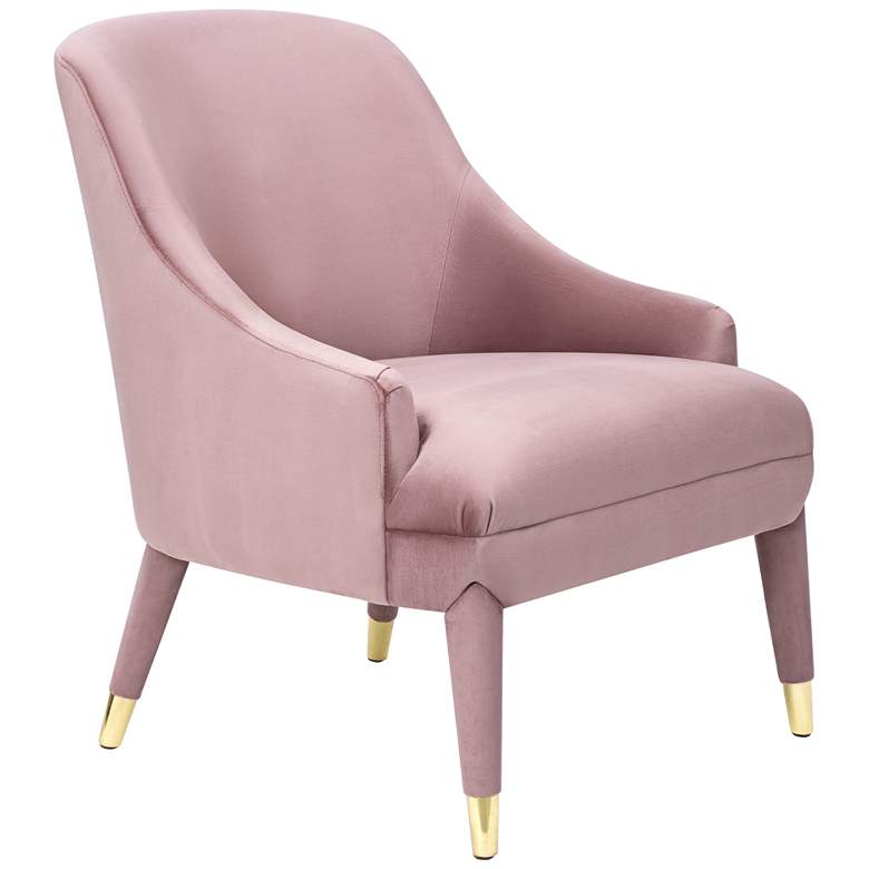 Image 1 Orchid Pink Velvet Fabric Accent Armchair