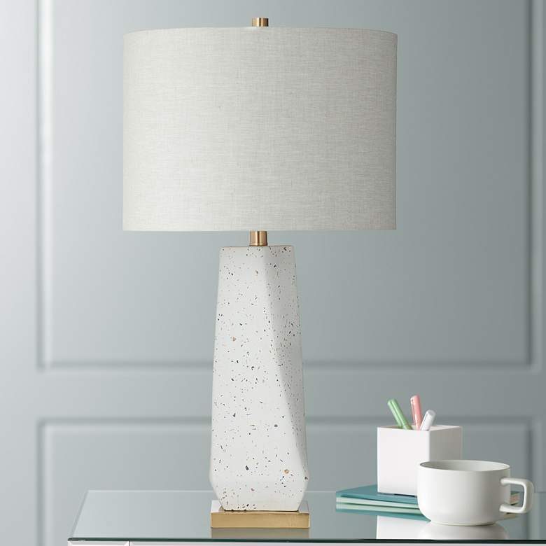 Image 1 Ord White and Gray Specs Terrazzo Table Lamp