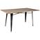 Oregon 59" Wide Brown Bamboo Top and Gray Metal Dining Table