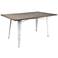 Oregon 59" Wide Espresso Bamboo Top White Metal Dining Table