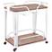 Oregon Brown Wood and Vintage White Metal 2-Shelf Bar Cart