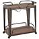 Oregon Espresso Wood and Antique Metal 2-Shelf Bar Cart