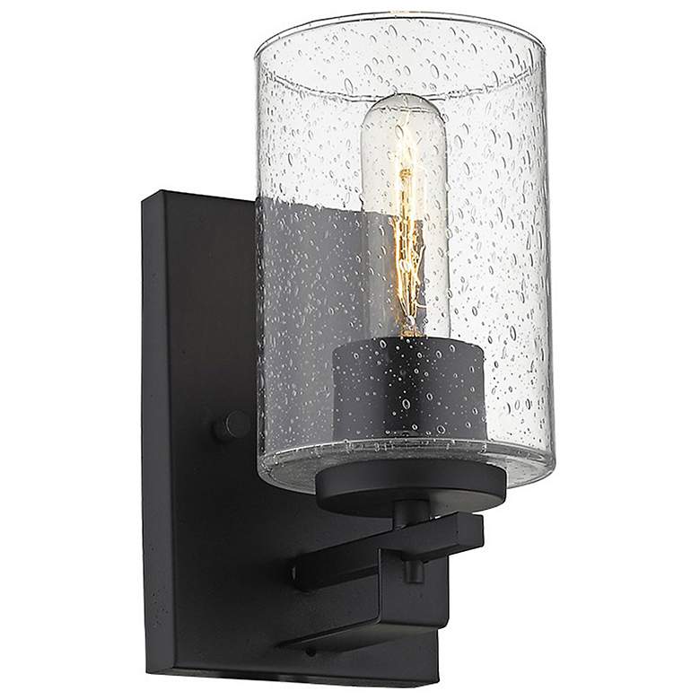 Image 1 Orella 9 1/2" High Matte Black Wall Sconce