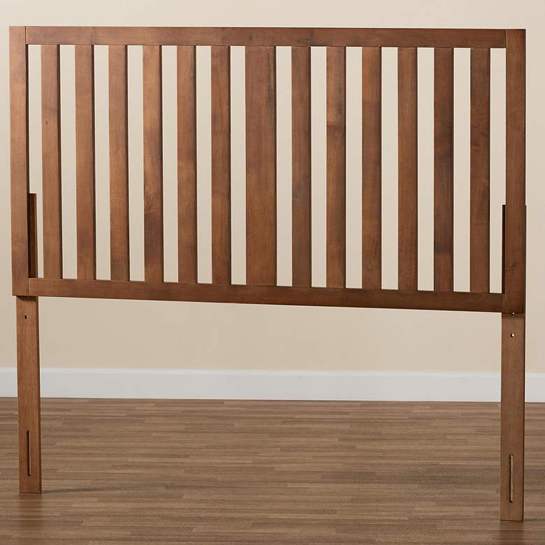 Image 1 Oren Ash Walnut Rubberwood Open Slat Queen Headboard