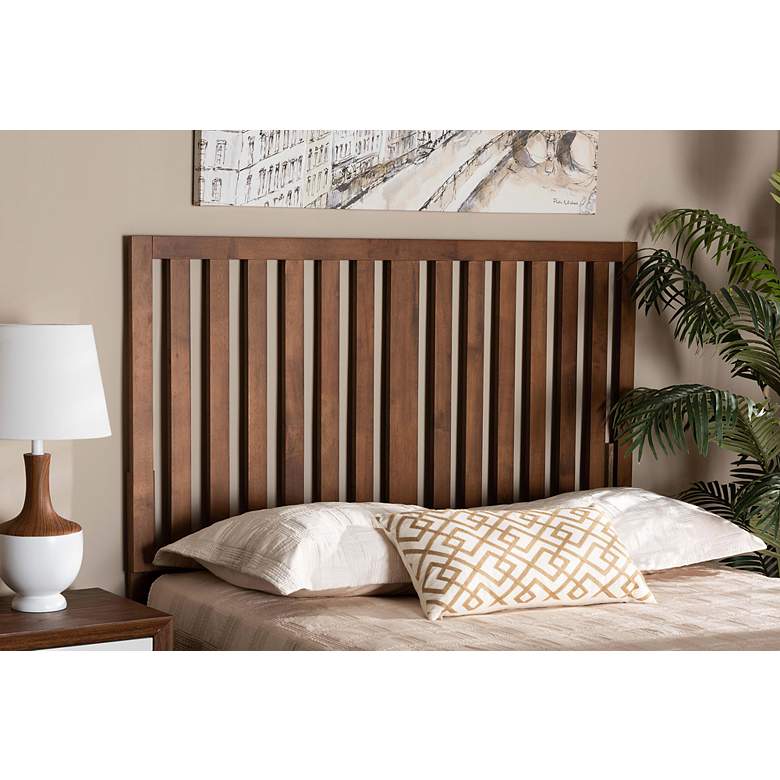 Image 5 Oren Ash Walnut Rubberwood Open Slat Queen Headboard more views