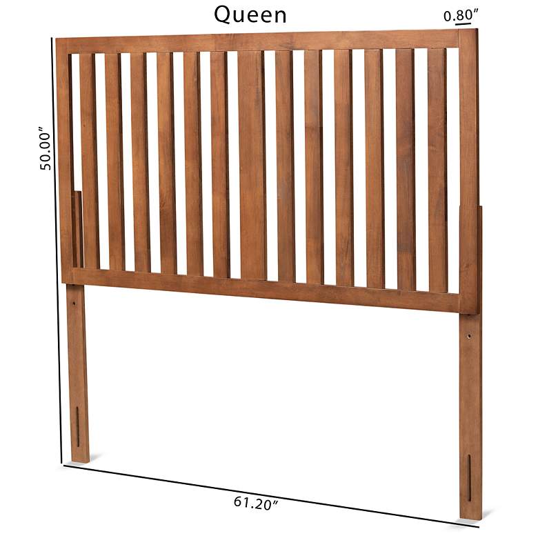 Image 6 Oren Ash Walnut Rubberwood Open Slat Queen Headboard more views