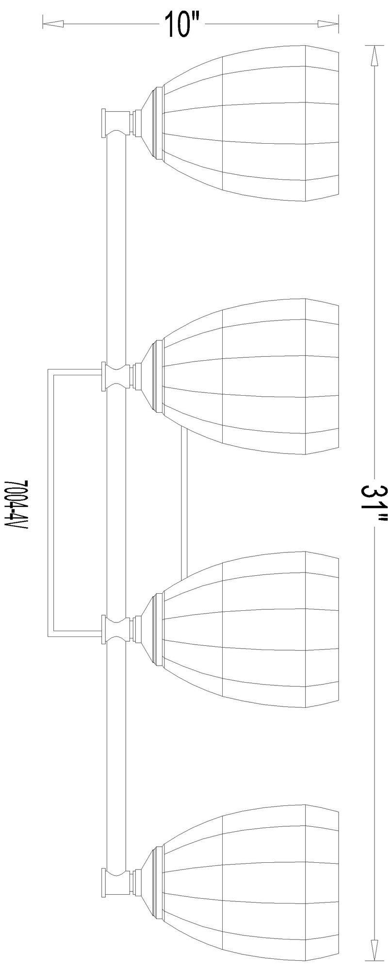 Oren by Z-Lite Brushed Nickel 4 Light Vanity