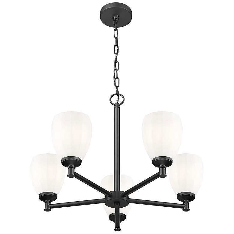 Image 4 Oren by Z-Lite Matte Black 5 Light Chandelier more views