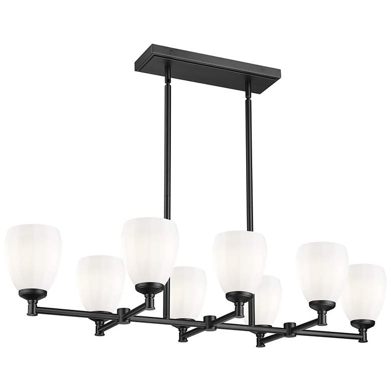 Image 1 Oren by Z-Lite Matte Black 8 Light Linear Chandelier