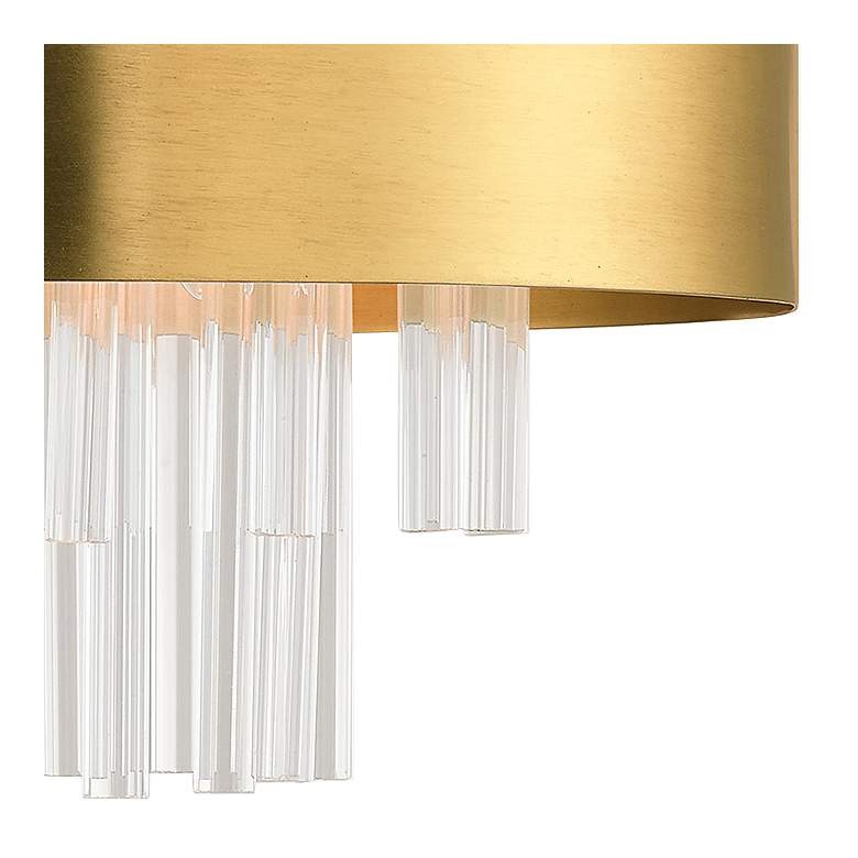 Image 3 Orenberg 13 inch Wide Brass and Crystal Rods 3-Light Drum Ceiling Light more views