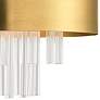 Orenberg 13" Wide Brass and Crystal Rods 3-Light Drum Ceiling Light