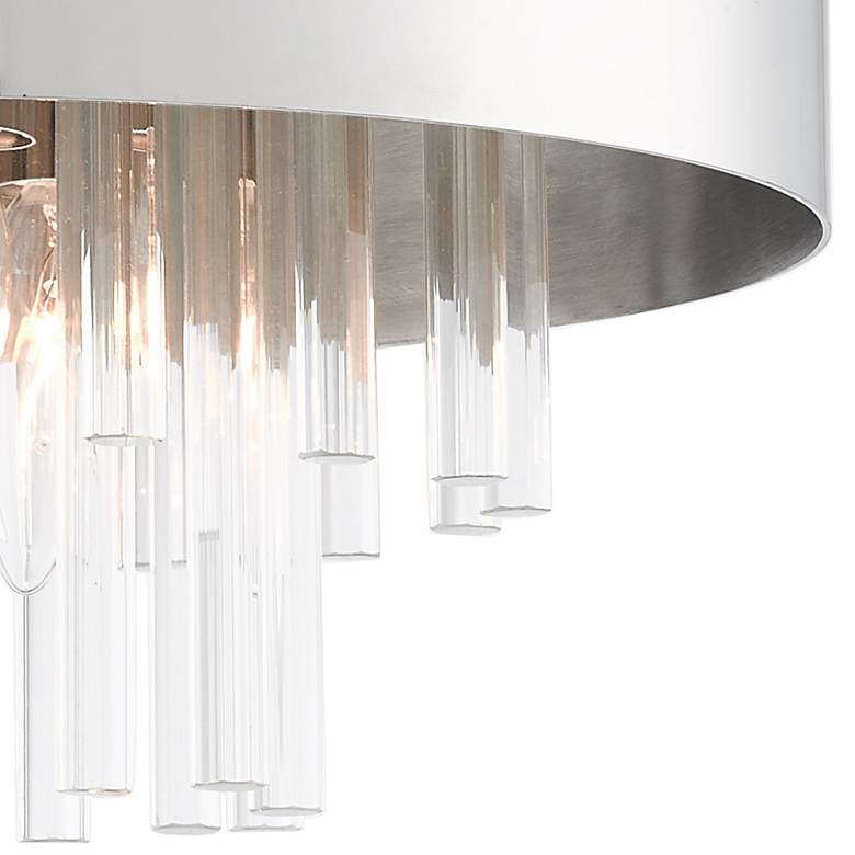 Image 3 Orenberg 13" Wide Polished Nickel Crystal Rods 3-Light Ceiling Light more views