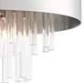 Orenberg 13" Wide Polished Nickel Crystal Rods 3-Light Ceiling Light
