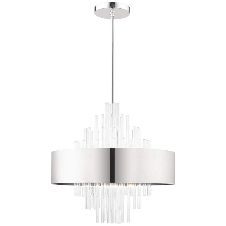 Image 3 Orenburg 10 Light Polished Nickel Pendant Chandelier