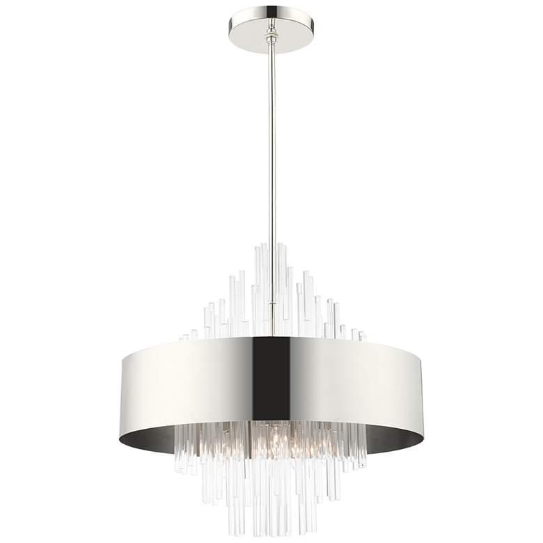 Image 6 Orenburg 10 Light Polished Nickel Pendant Chandelier more views