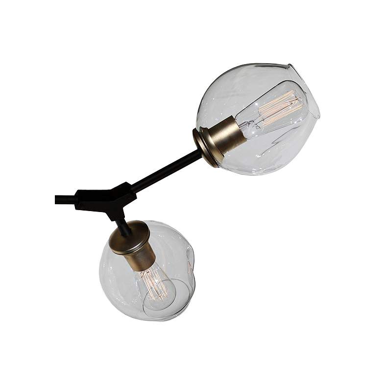 Image 2 Organic 29"W Black and Vintage Brass 4-Light Ceiling Light more views
