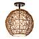 Organic Contemporary Rattan Ceiling Fixture