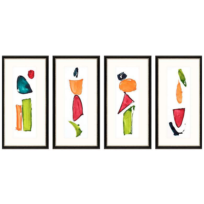 Image 1 Organic Elements 16"W x 32"H Framed Art Set of 4