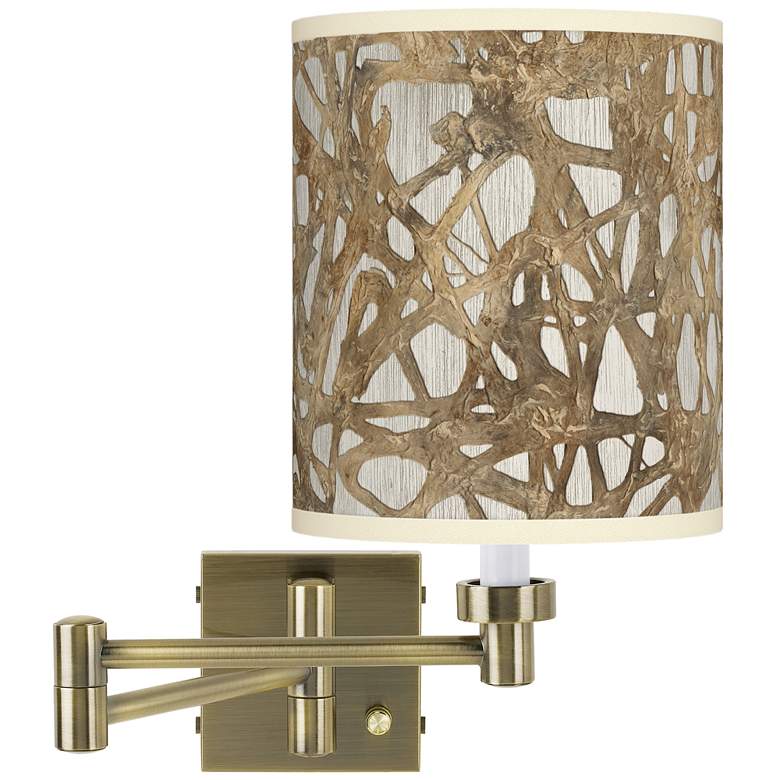 Image 1 Organic Nest Antique Brass Swing Arm Wall Lamp