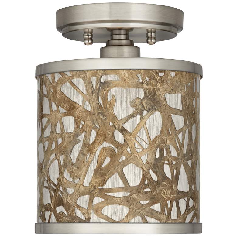 Organic Nest Cyprus 7&quot; Wide Brushed Nickel Ceiling Light