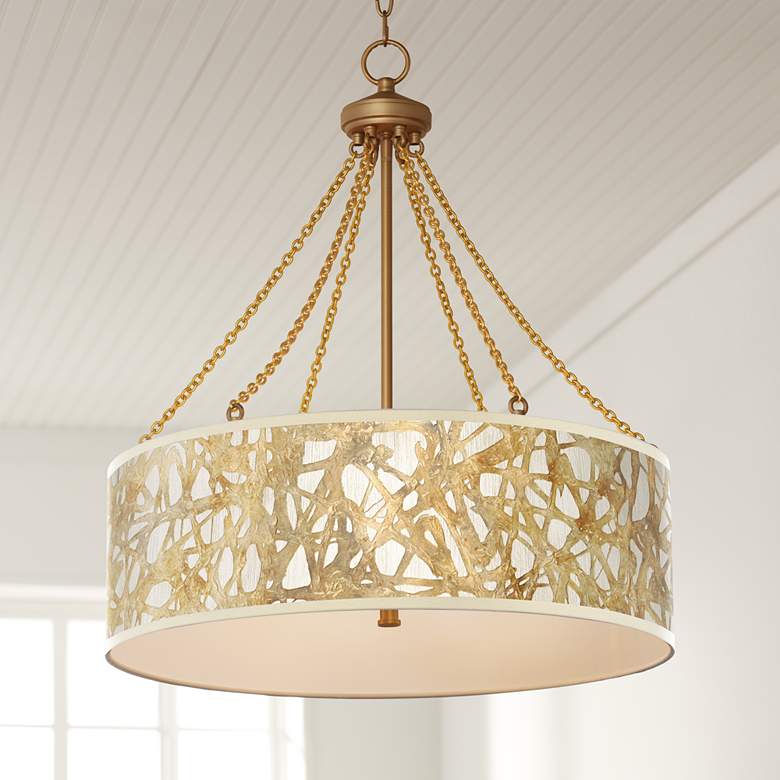 Image 1 Organic Nest Dana Antique Brass Pendant Light