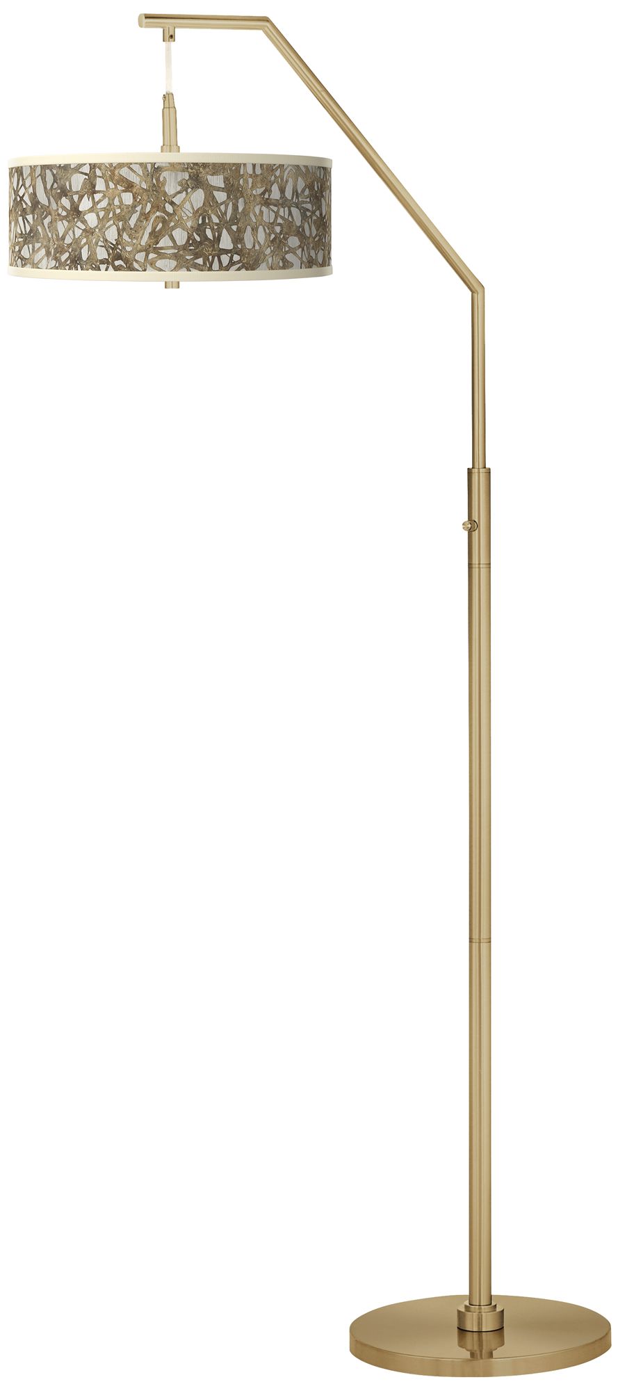 Organic Nest Giclee Warm Gold Arc Floor Lamp