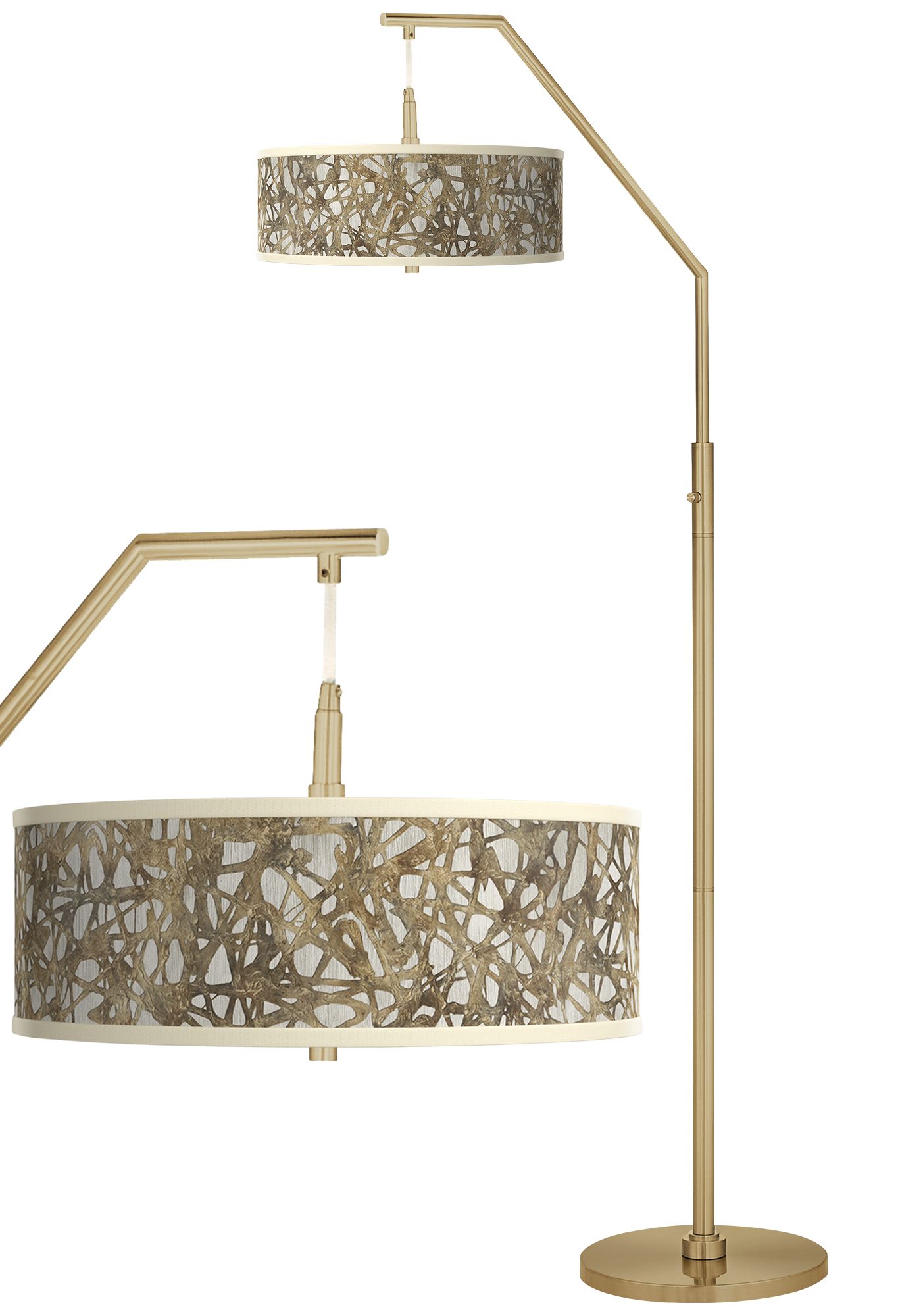 Image Organic Nest Giclee Warm Gold Arc Floor Lamp