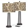 Organic Nest Susan Dark Bronze USB Table Lamps Set of 2