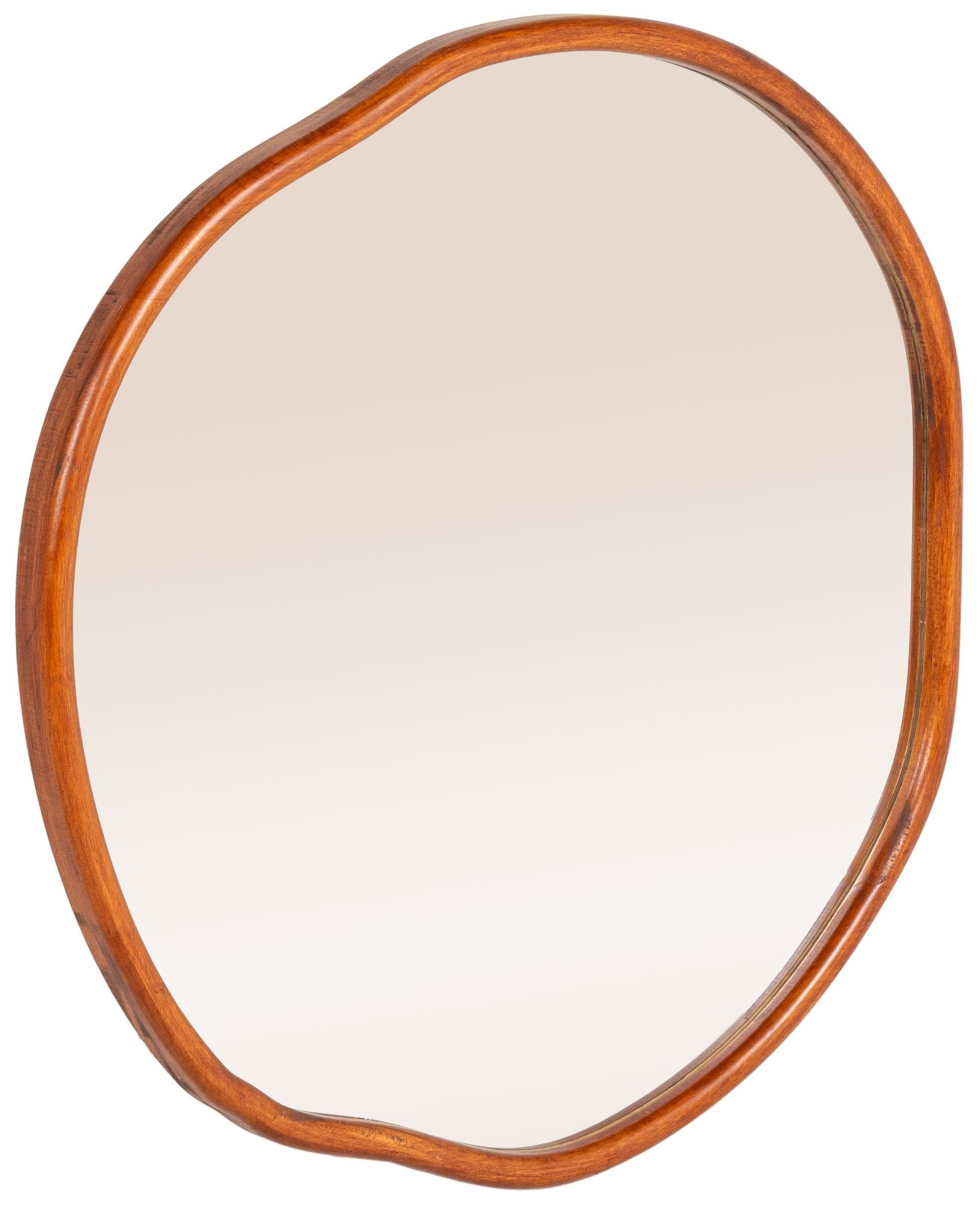 Image 3 Organic Wall Mirror with Wood Frame, Walnut Finish more views