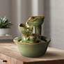 Organic Water Lily Ceramic Tabletop Fountain