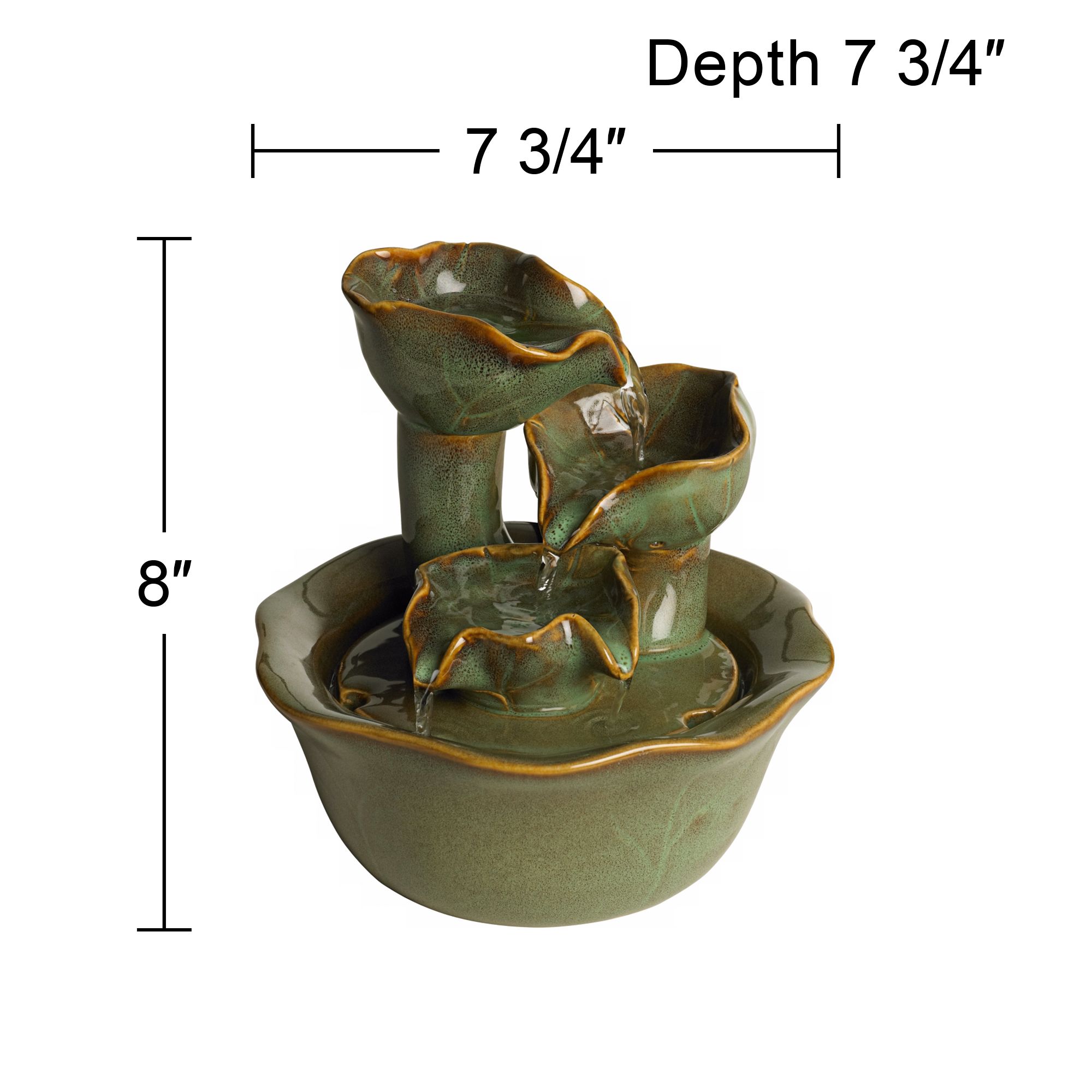 Organic Water Lily Ceramic Tabletop Fountain