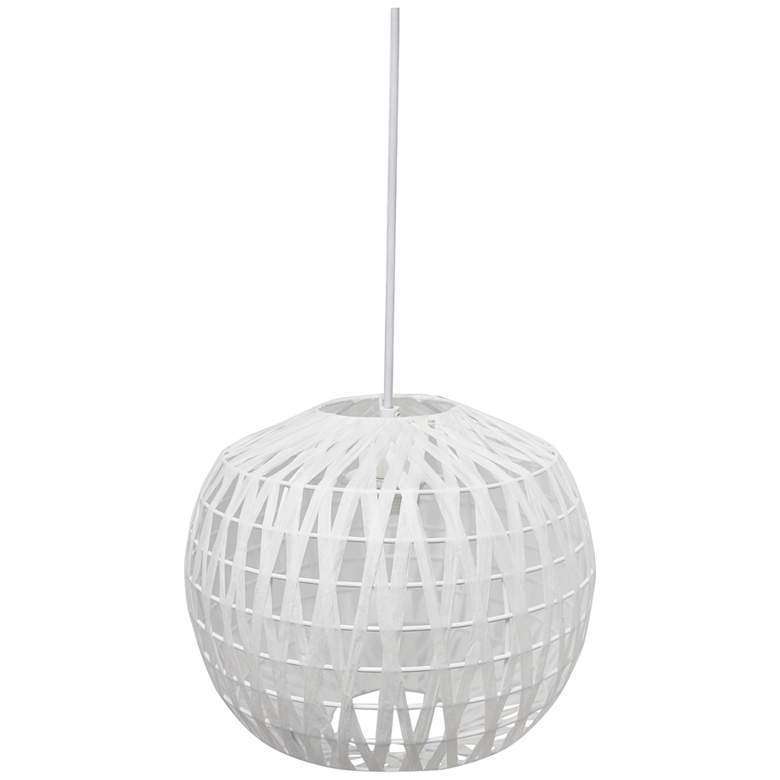 Image 1 Organix 11 1/2" Wide White Woven Mini Pendant