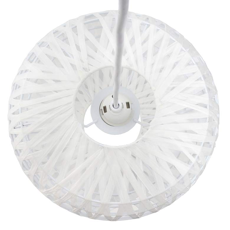 Image 3 Organix 11 1/2" Wide White Woven Mini Pendant more views