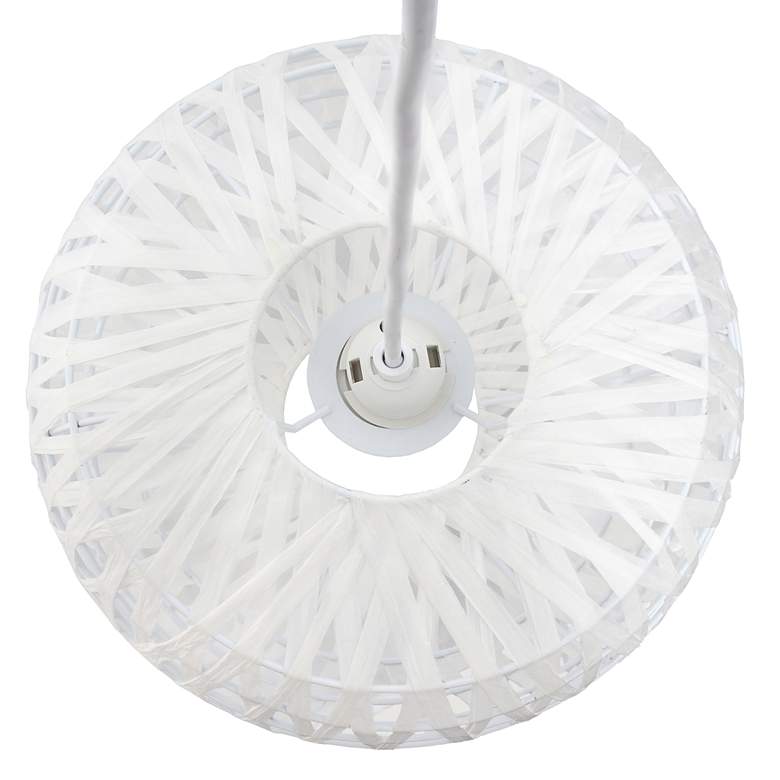 Image 3 Organix 11 1/2 inch Wide White Woven Mini Pendant more views