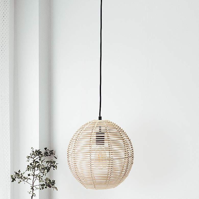 Image 1 Organix 12" Wide Natural Globe Mini Pendant